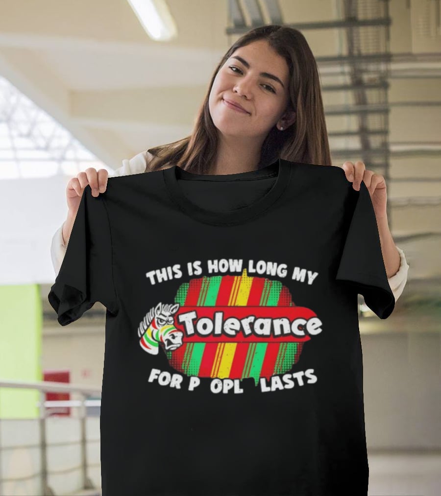 Angry Zebra Tolerance For People Lasts T-Shirt
