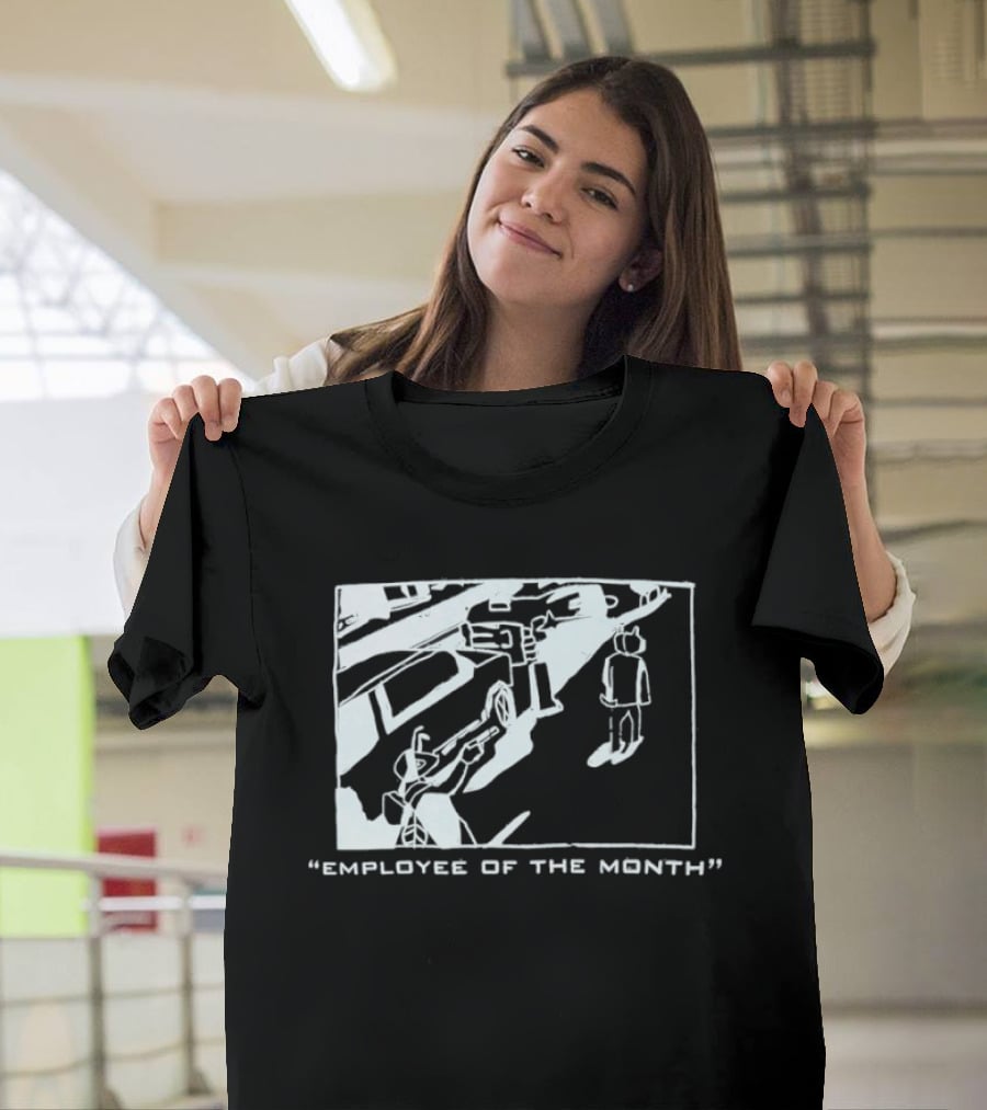 Employee Of The Month Comic Style Action Scene T-Shirt