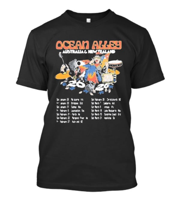 Ocean Alley Australia & New Zealand 2026 Tour Dates Music Band T-Shirt