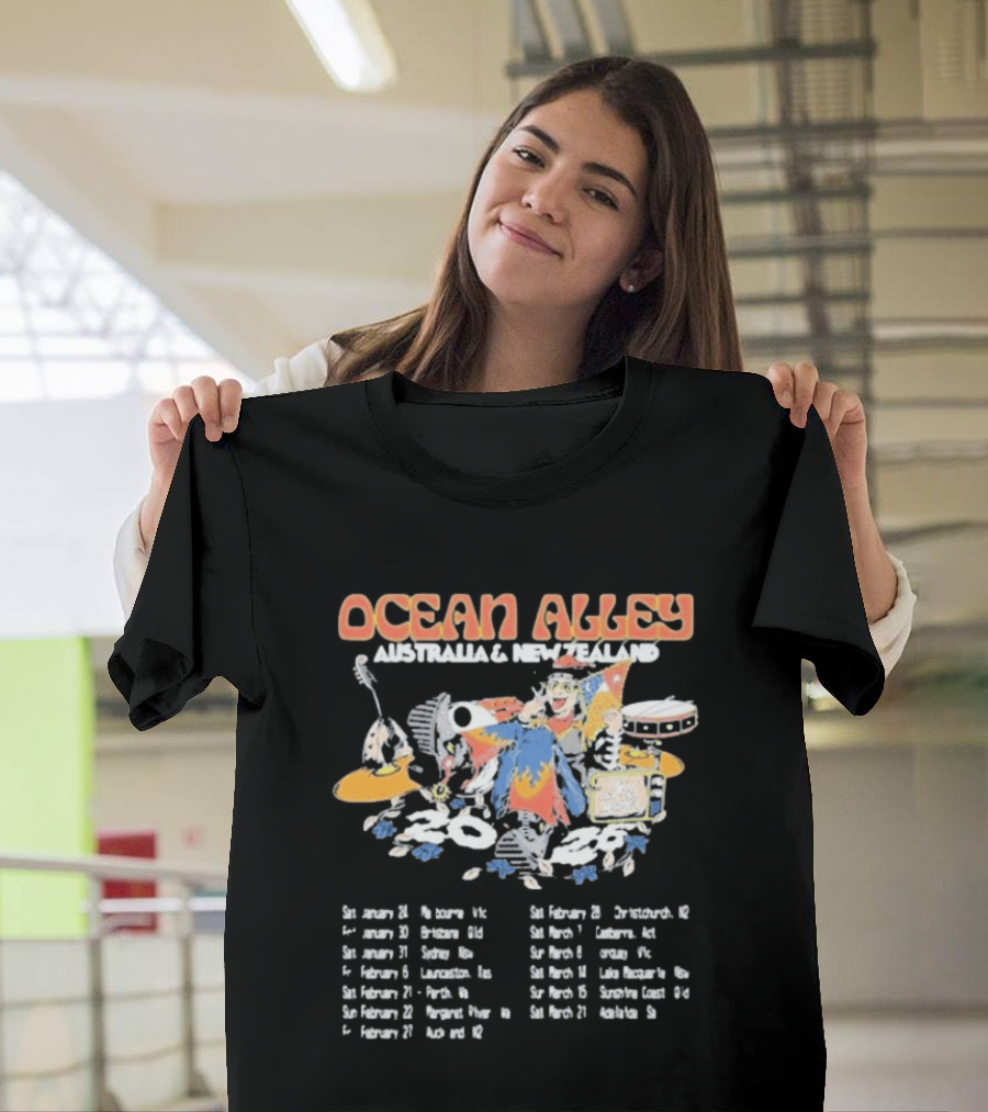 Ocean Alley Australia & New Zealand 2026 Tour Dates Music Band T-Shirt