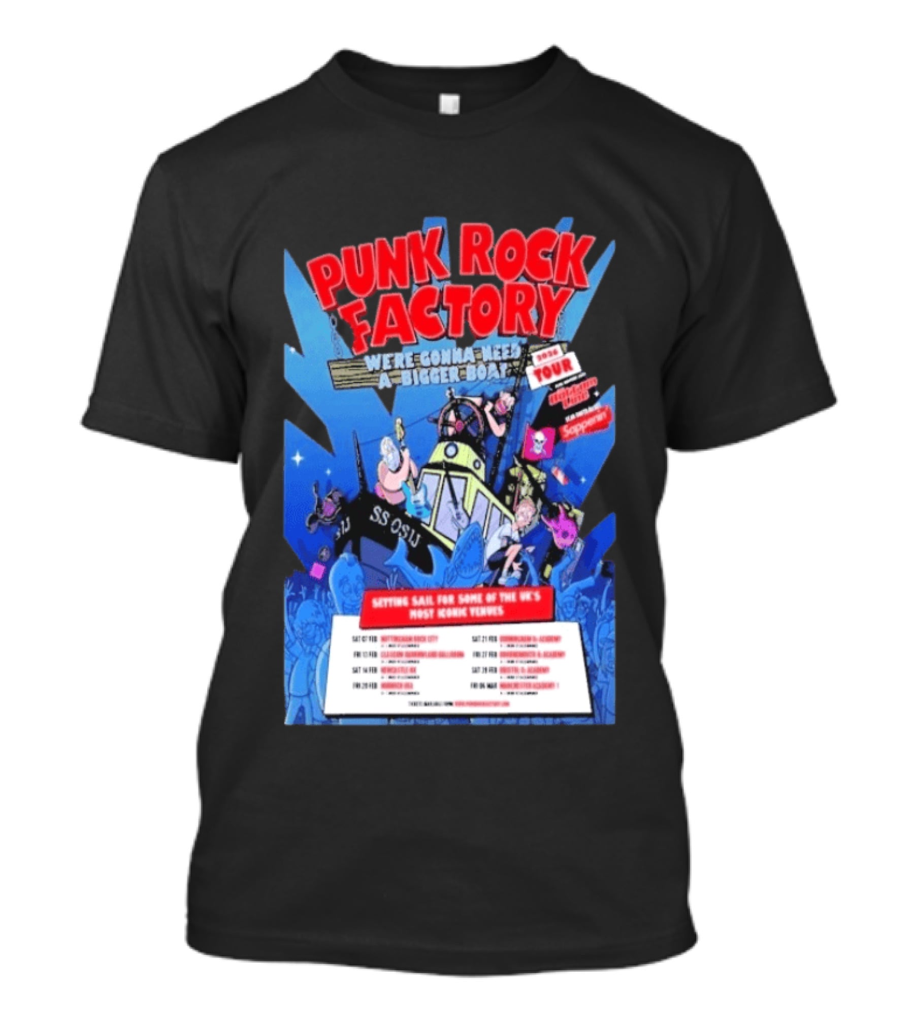 Punk Rock Factory We're Gonna Need A Bigger Boat 2026 Tour Dates And Venues T-Shirt