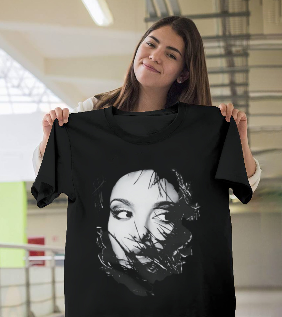 Jade Face Mysterious Gaze Black And White Brushstroke T-Shirt