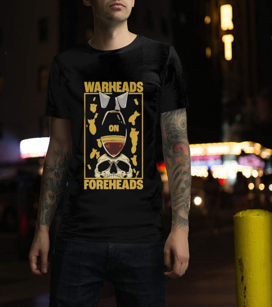 Warheads On Foreheads Skull With Bombs And Paratrooper Wings T-Shirt