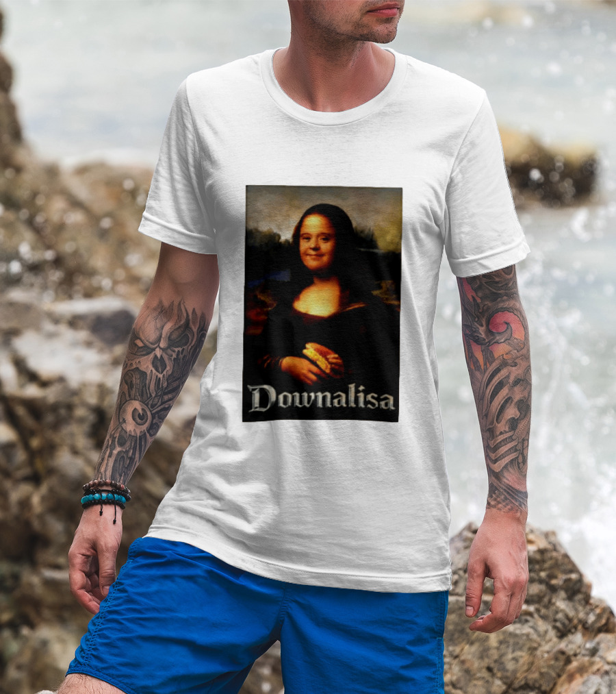 Downalisa Mona Lisa Parody Featuring T-Shirt