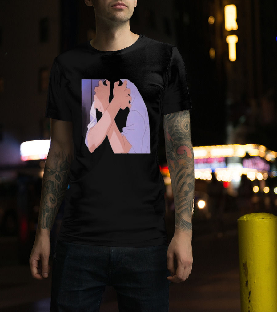 Ikari Shinji Sad Guy Clenched Hands Anime Scene T-Shirt