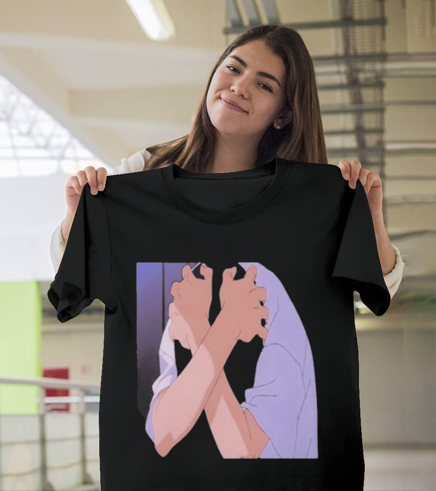 Ikari Shinji Sad Guy Clenched Hands Anime Scene T-Shirt