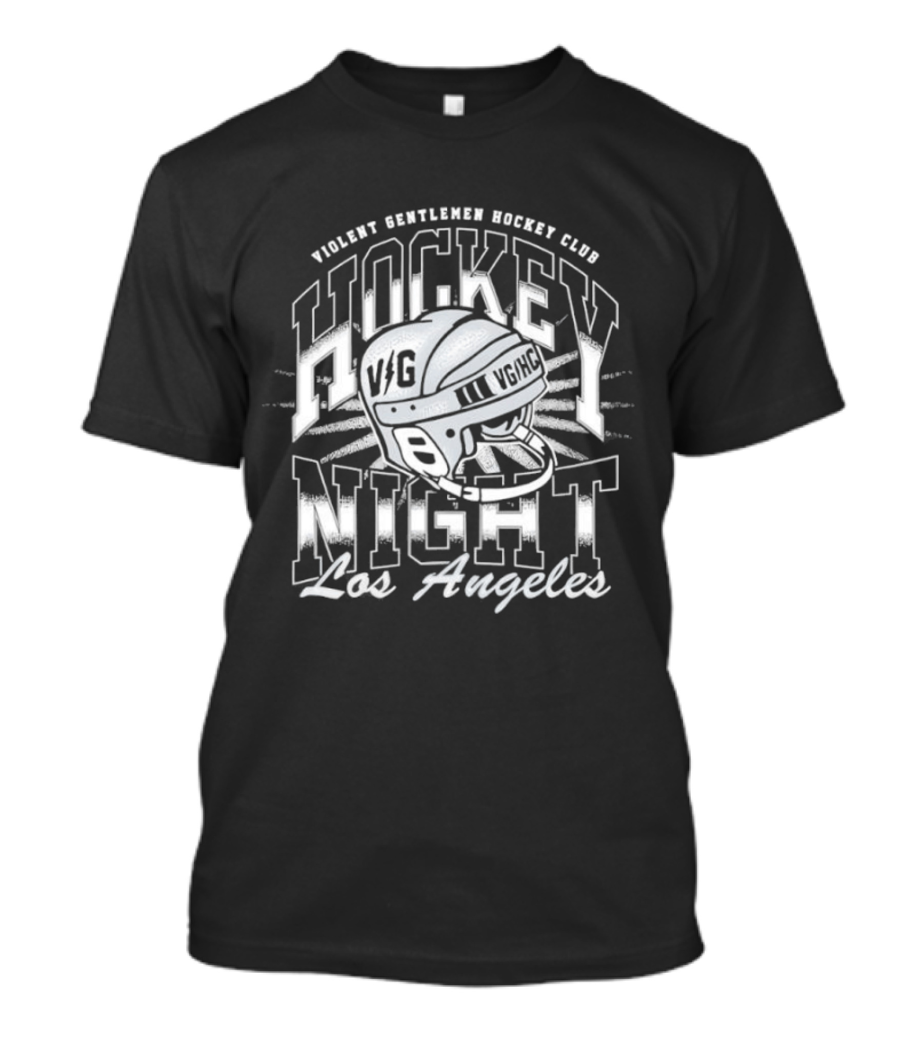 Violent Gentlemen Hockey Club VG Helmet Los Angeles Hockey Night T-Shirt