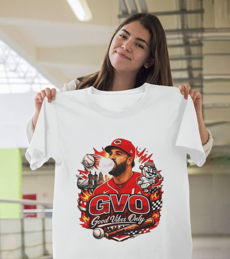 GVO Good Vibes Only Eugenio Suarez Reds Baseball Cincinnati Sports T-Shirt