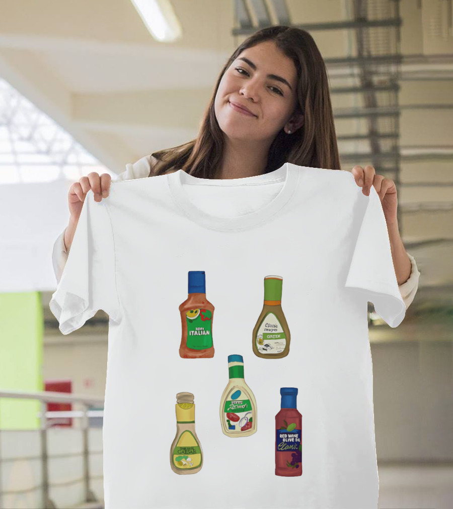 Italian Greek Ranch Caesar Olive Oil Salad Dressing Bottles T-Shirt