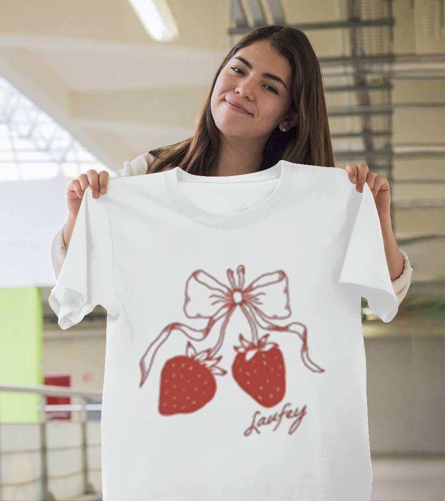 Laufey Strawberry Bow T-Shirt
