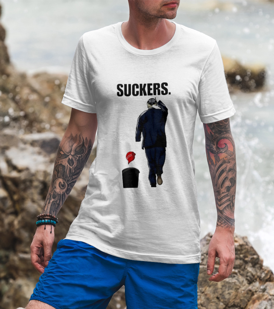 Suckers Trump MAGA Hat Trash Can T-Shirt