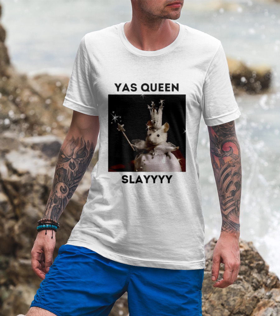 Yas Queen Slayyyy Mouse With Crown And Wand Magic T-Shirt