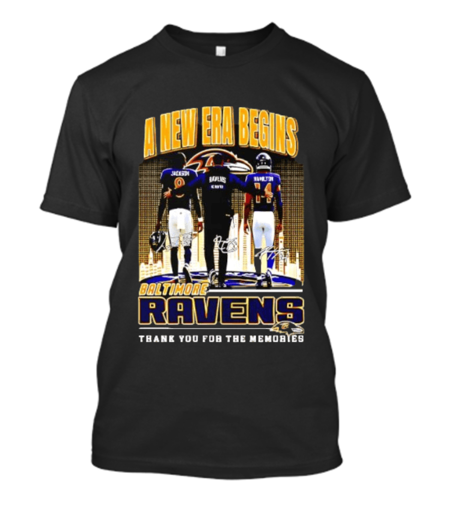 A New Era Begins Baltimore Ravens Jackson Lewis Hamilton Thank You For The Memories T-Shirt