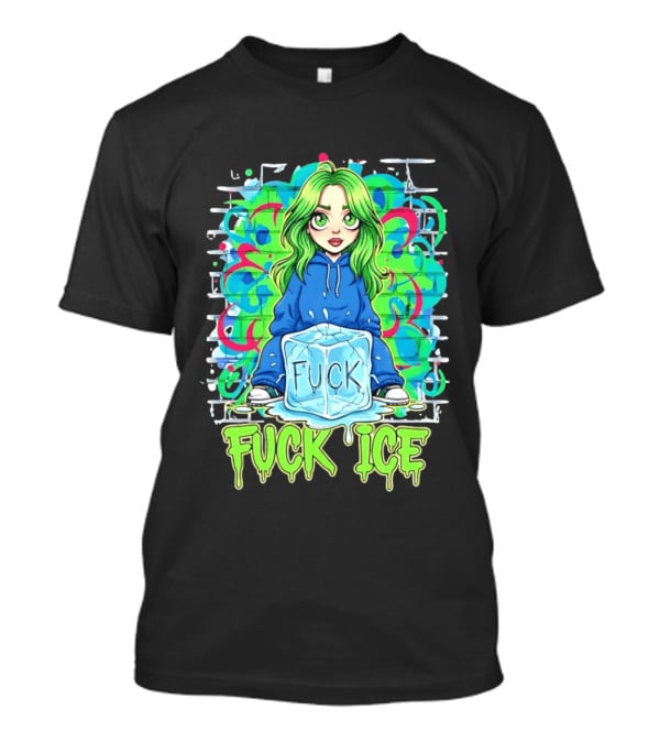 Billie Eilish Cartoon Fck Ice T-Shirt