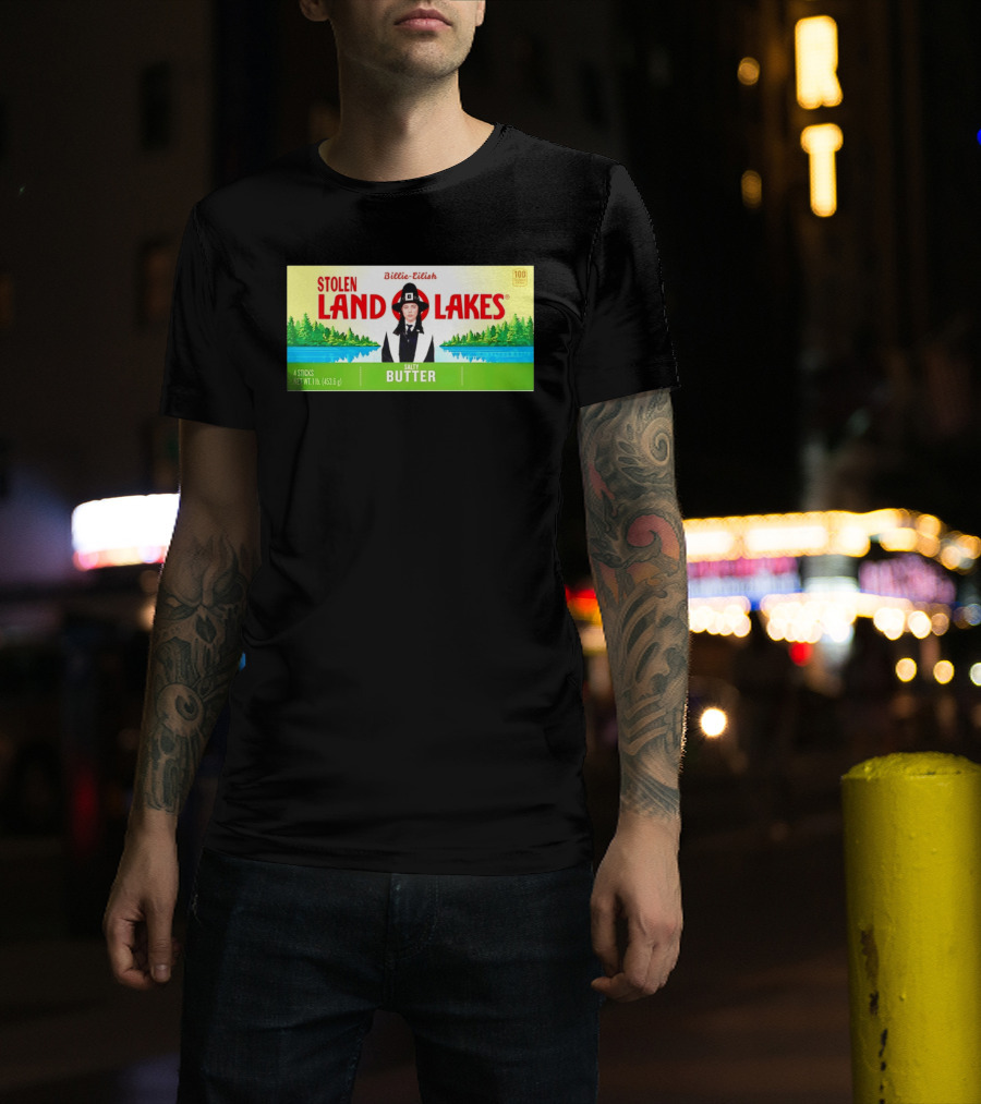 Billie Eilish Stolen Land O Lakes Salty Butter Anti ICE T-Shirt