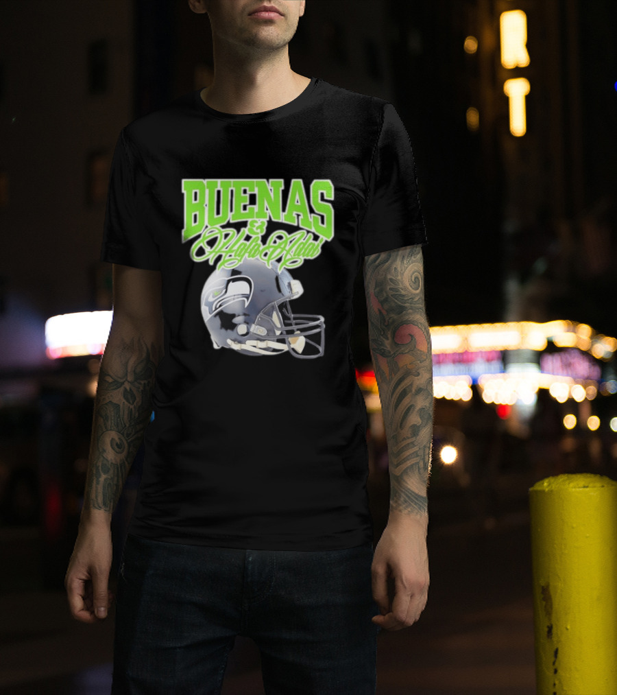BUENAS Hafa Adai Seattle Seahawks Helmet T-Shirt