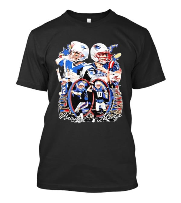 Drake Maye Tom Brady Patriots Quarterback Legacy Moments T-Shirt