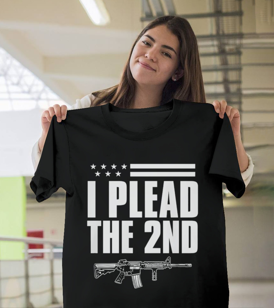 I Plead The 2nd Gun Rights American Flag Rifle T-Shirt