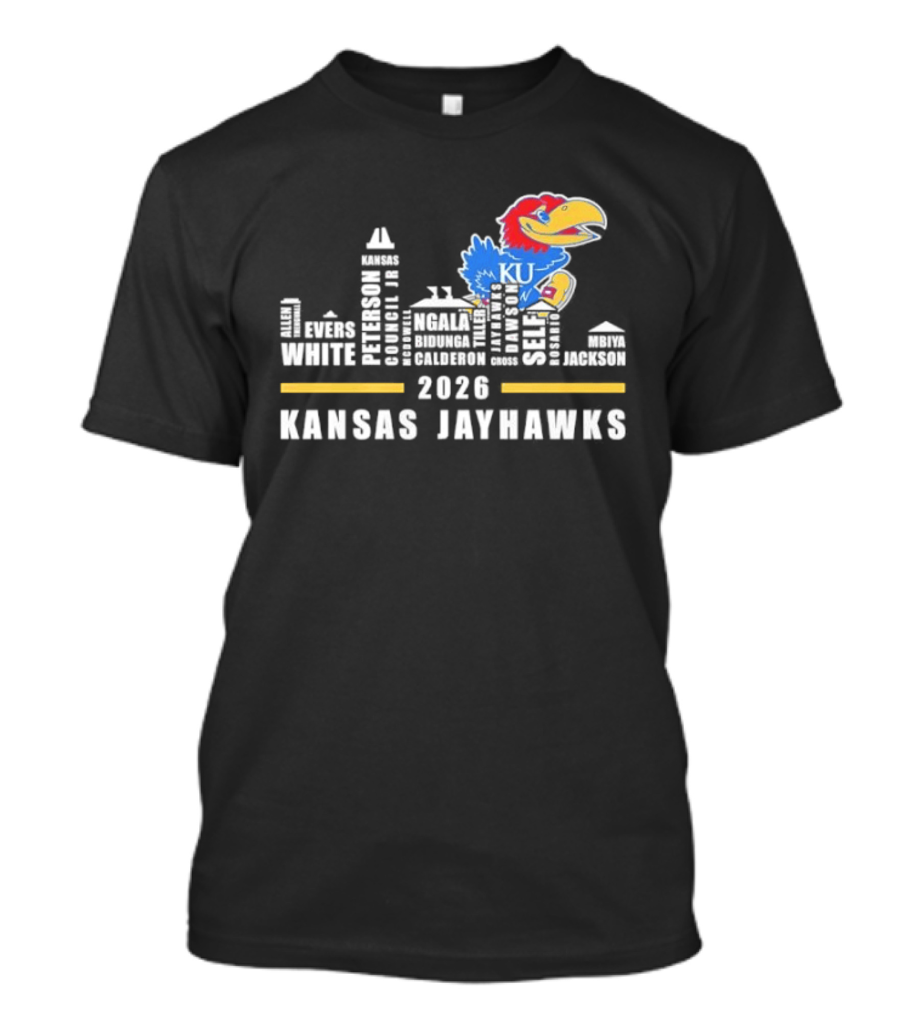 Kansas Jayhawks 2026 Skyline City KU Basketball Team T-Shirt