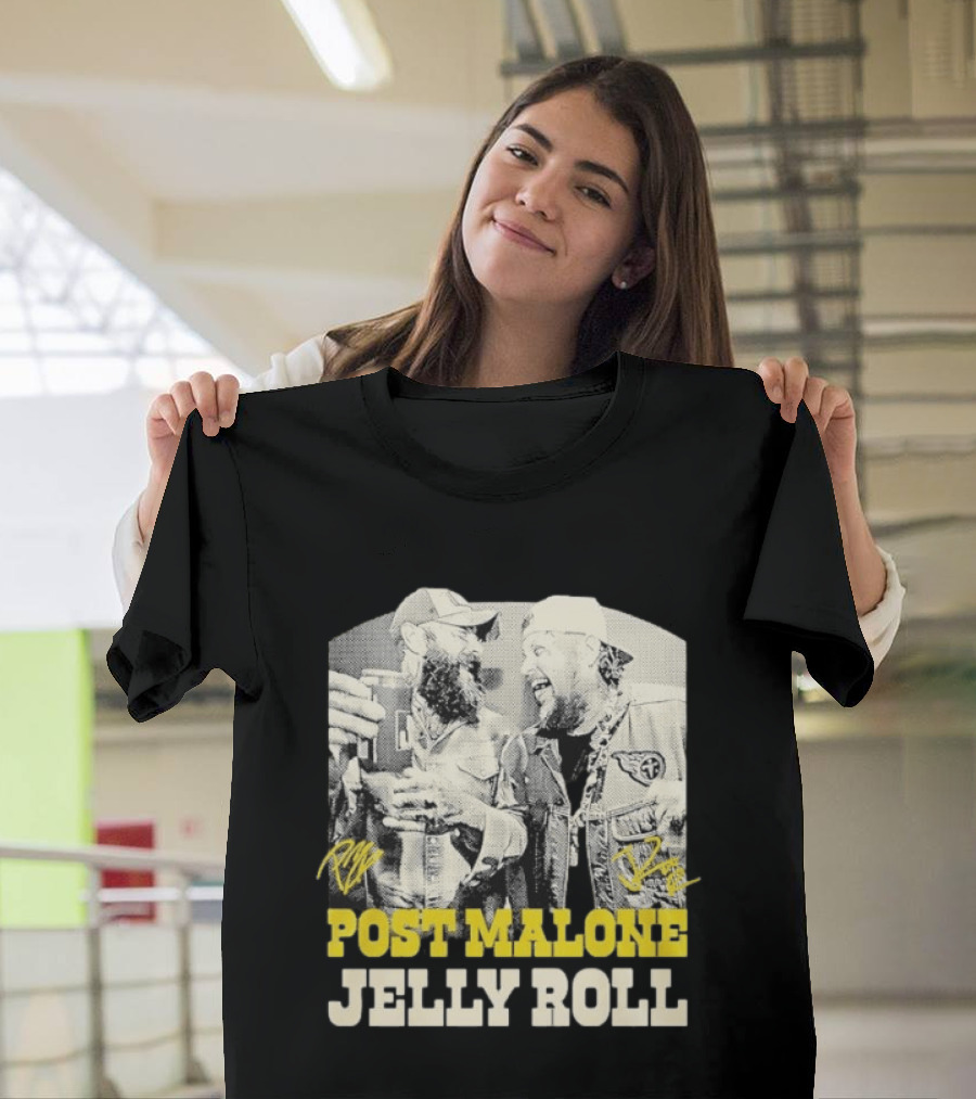 Post Malone Jelly Roll Collaboration Signatures T-Shirt
