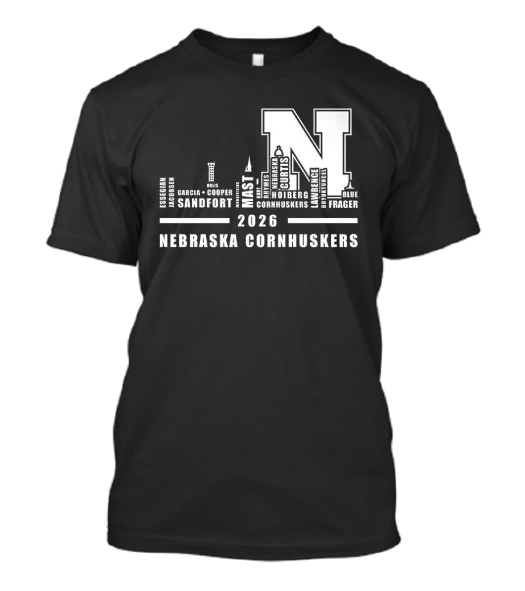 2026 Nebraska Cornhuskers City Skyline Lincoln T-Shirt