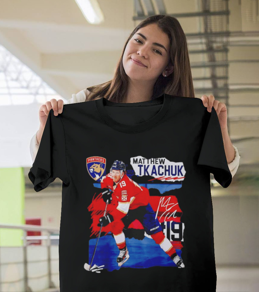 Matthew Tkachuk 19 Florida Panthers NHL Hockey Player Image T-Shirt