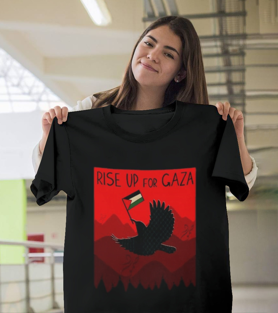 Rise Up For Gaza Palestinian Flag Bird T-Shirt