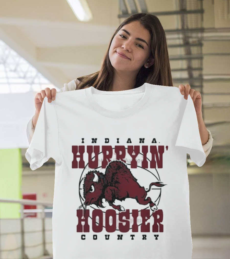 Indiana Hoosiers Basketball Hurryin' Hoosier Country Buffalo T-Shirt