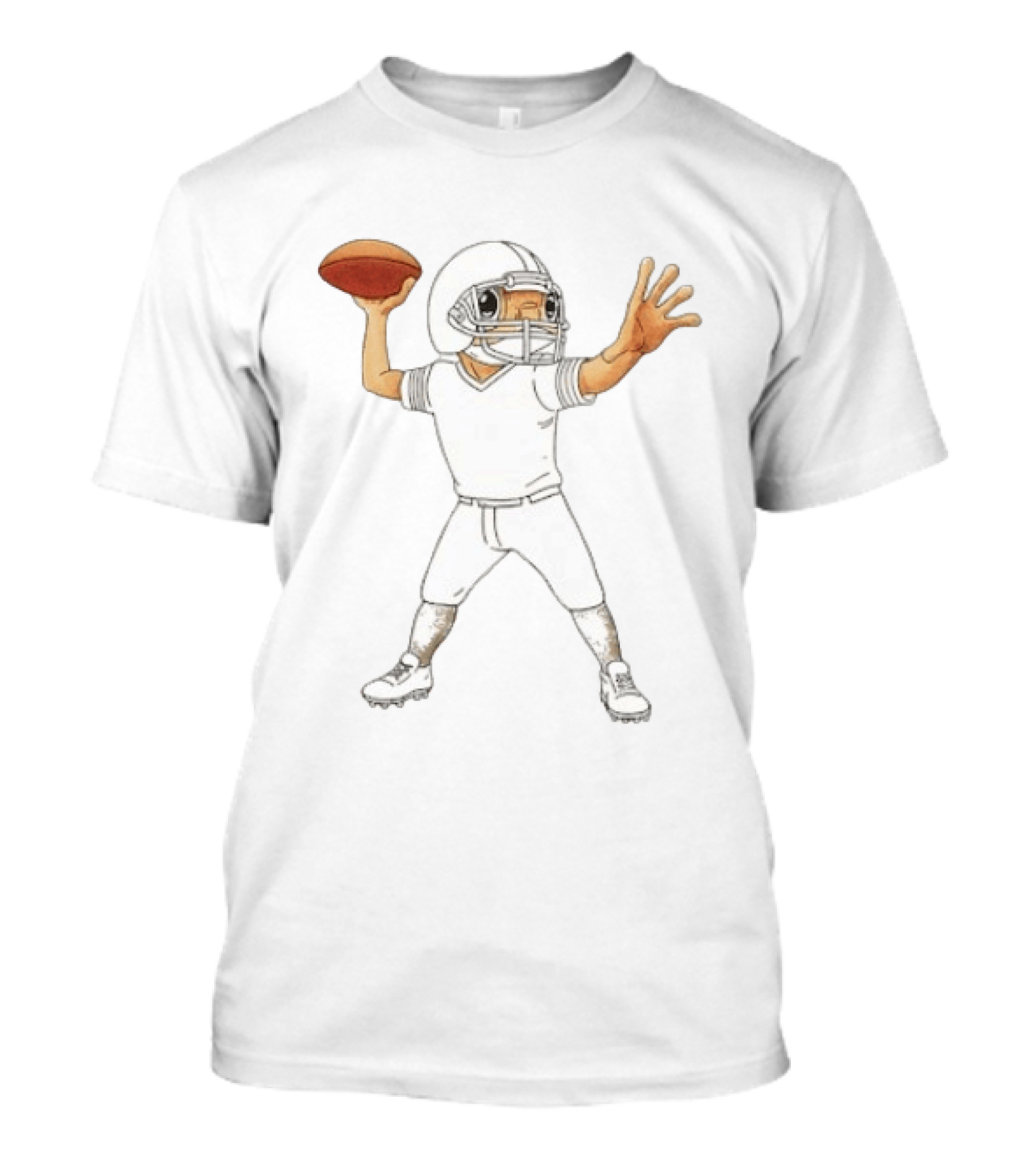Bad Bunny X Super Tazón Concho LX 2026 Football Player Quarterback Throwing Ball T-Shirt