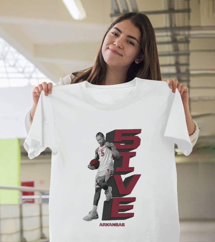 Darius Acuff Jr. 5ive Arkansas Razorbacks Basketball Player T-Shirt