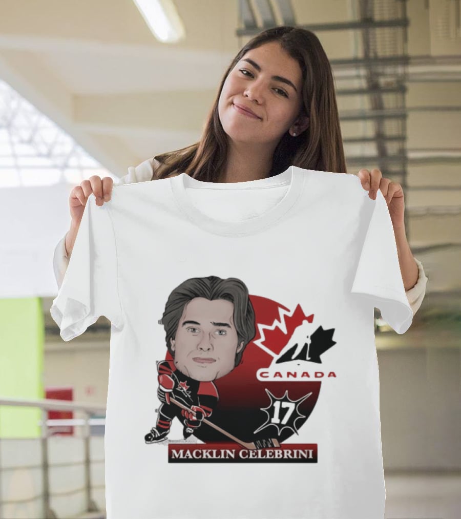 Hockey Canada Macklin Celebrini 17 Canada Leaf T-Shirt