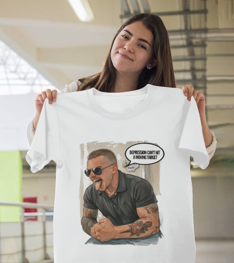 Joey Keegan Flex Pose Depression Can't Hit A Moving Target T-Shirt