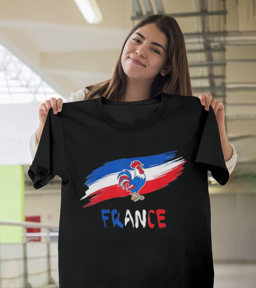 France Rooster French Flag Pride T-Shirt