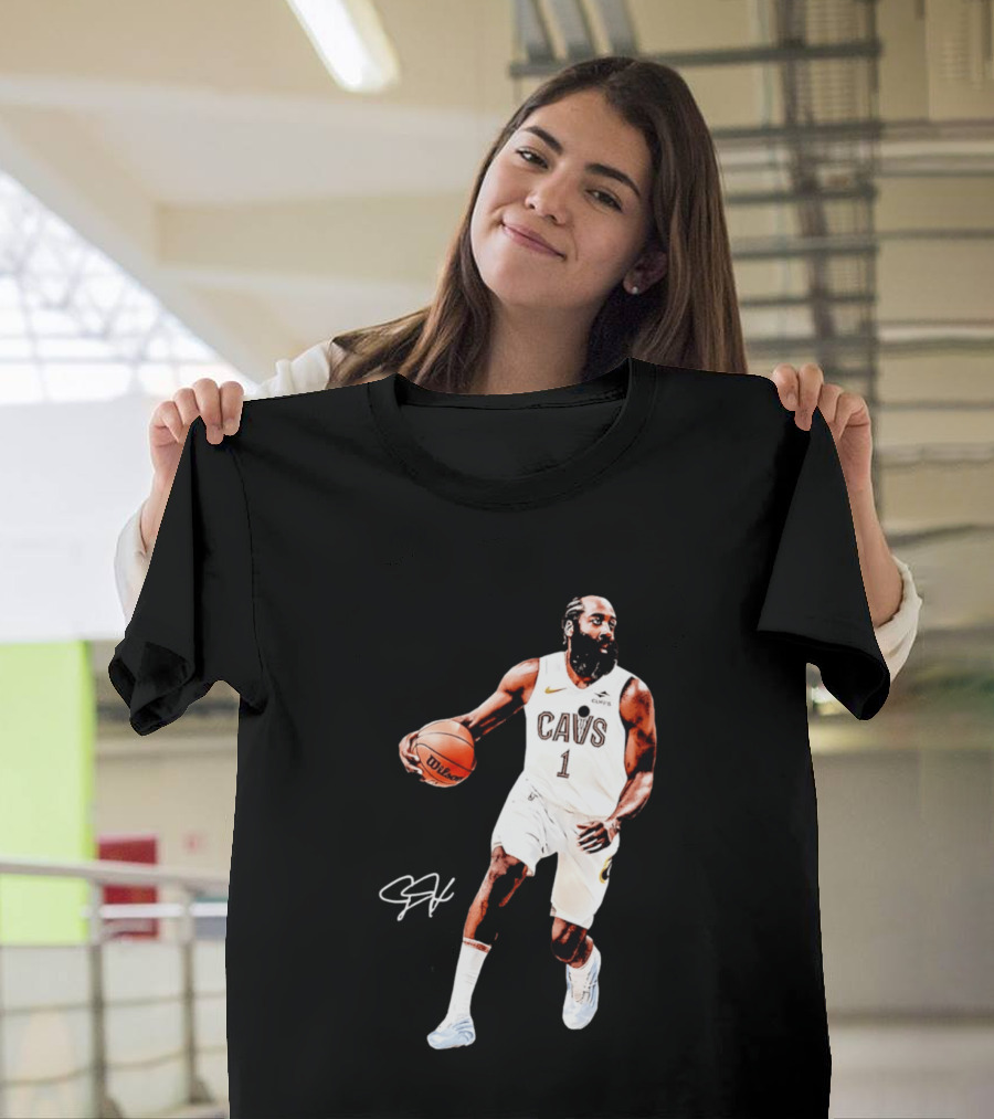 James Harden Basketball CAVS 1 Cavaliers Signature Debut T-Shirt