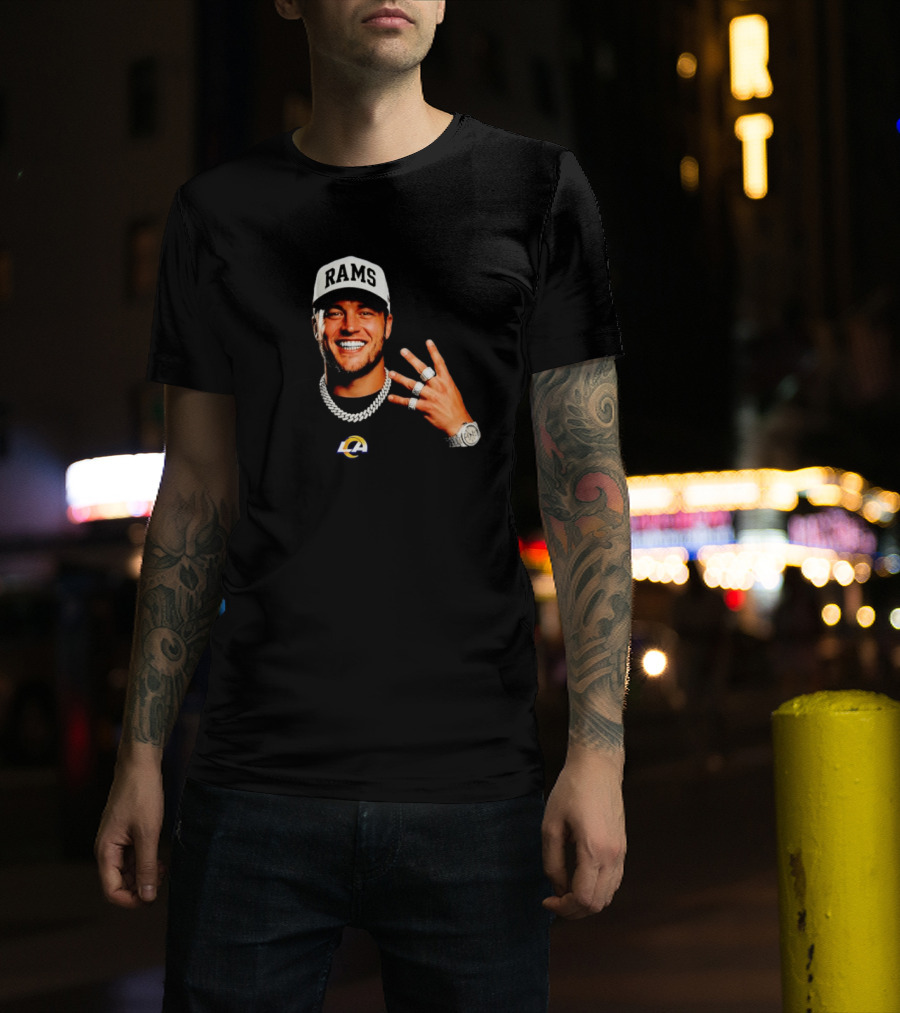 Los Angeles Rams Matthew Stafford MVP Rings Celebration T-Shirt
