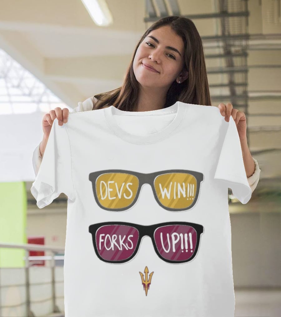 Arizona State Sun Devils Devs Win Forks Up Shades T-Shirt
