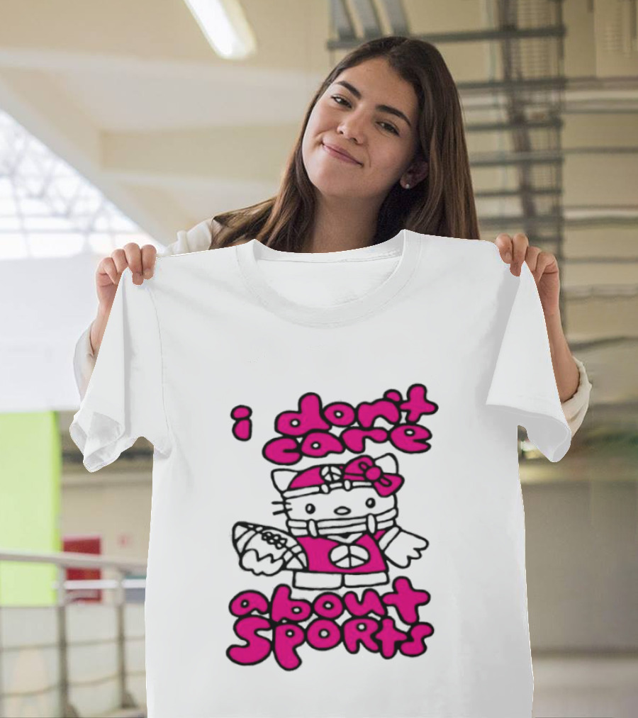 Hello Kitty I Don't Care About Sports Playful Attitude T-Shirt