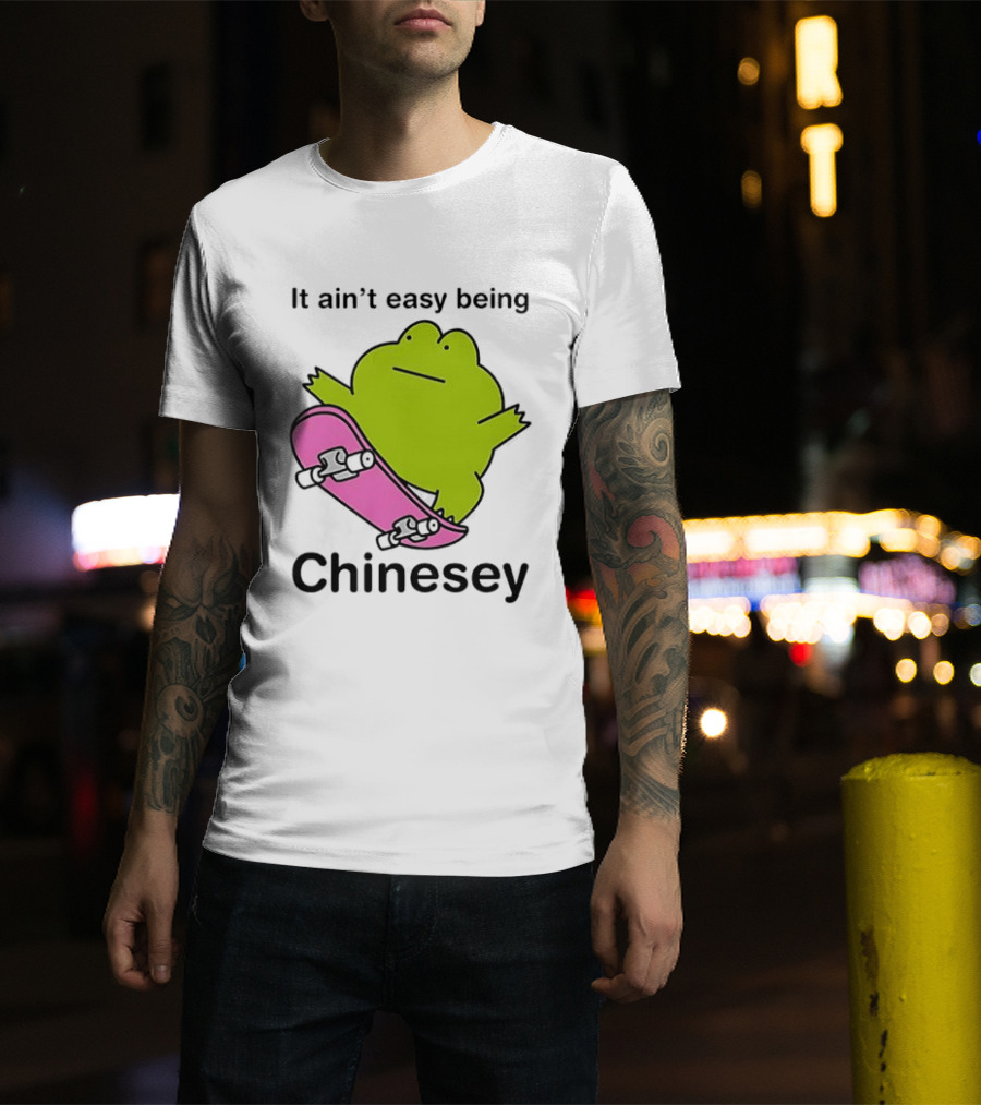It Ain't Easy Being Chinesey Kawaii Frog On Skateboard T-Shirt