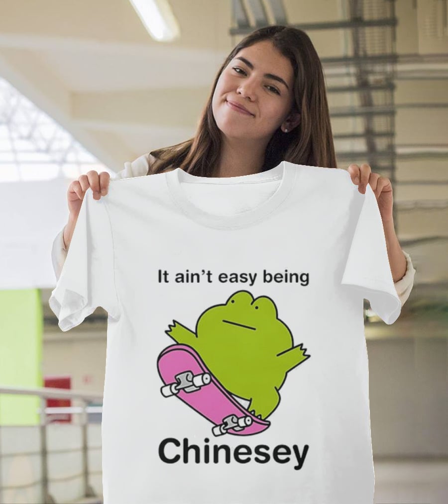 It Ain't Easy Being Chinesey Kawaii Frog On Skateboard T-Shirt