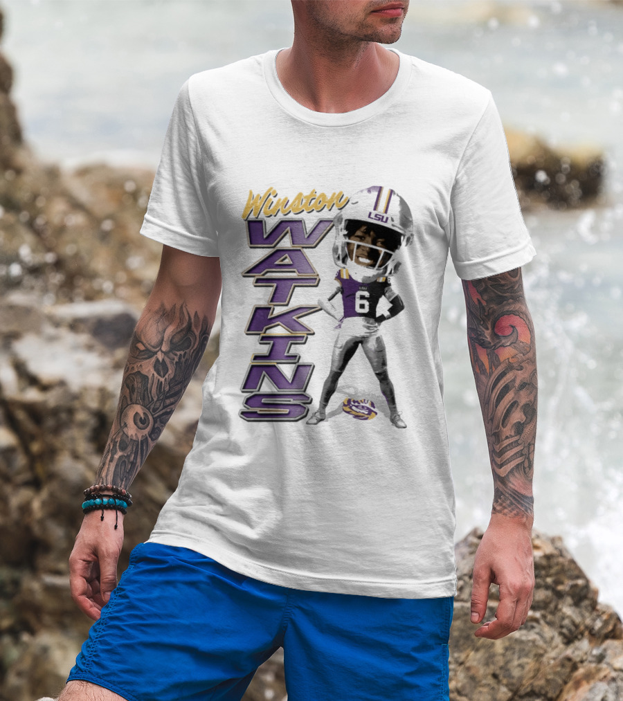 Winston Watkins LSU Tigers Football Caricature T-Shirt