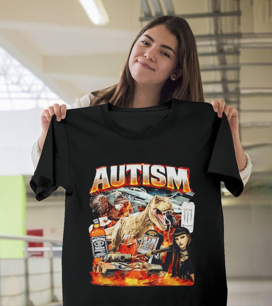 Autism Rex Eagle Jack Daniel's Tank Monster Energy Explosion T-Shirt