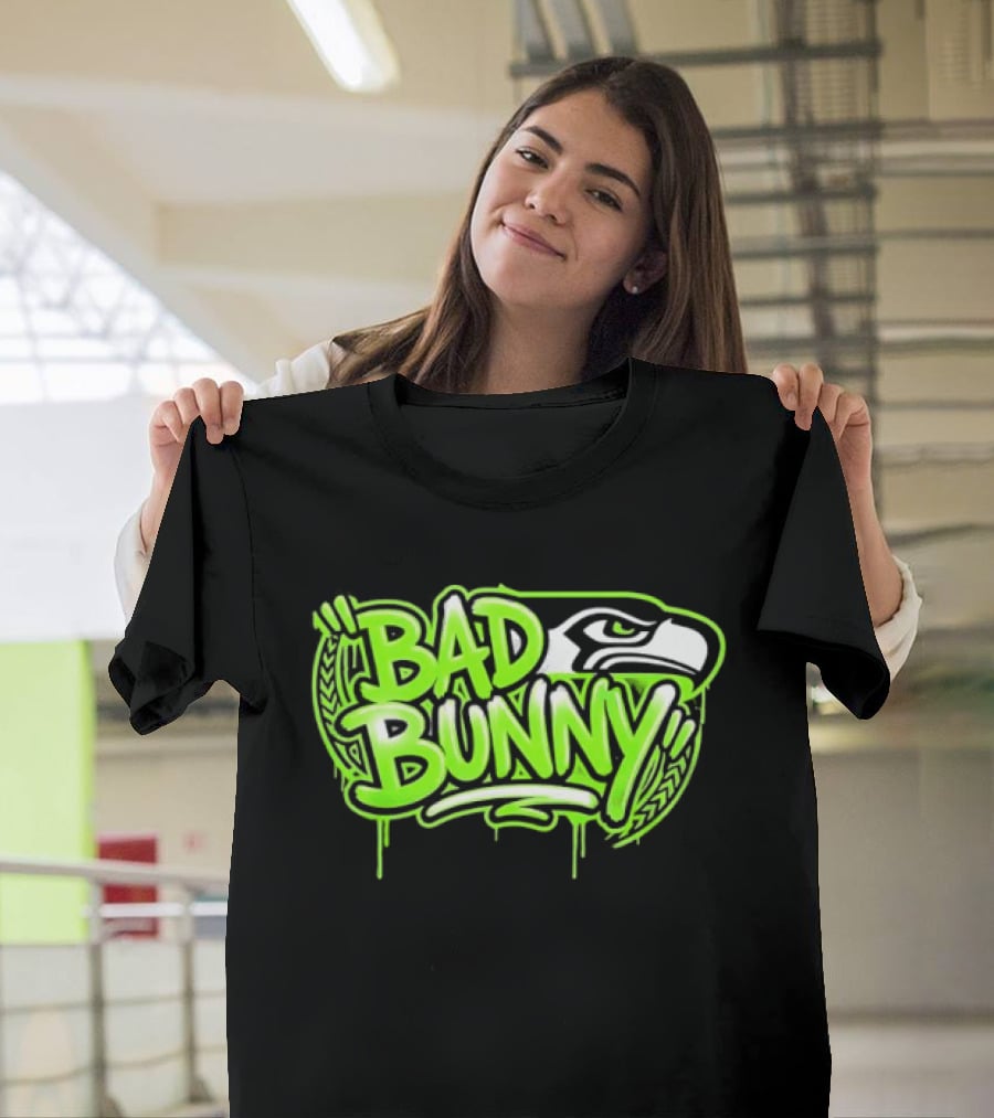 Bad Bunny Seattle Seahawks Team Collaboration T-Shirt