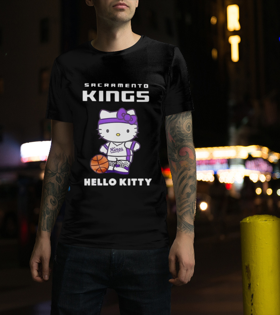 Sacramento Kings Hello Kitty Basketball 2026 Collaboration T-Shirt