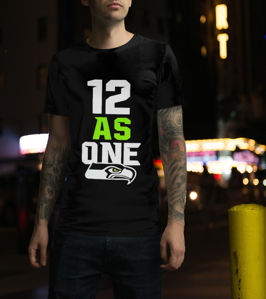 Seattle Seahawks 12 As One Fan Slogan With Team T-Shirt