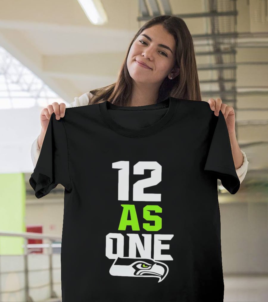 Seattle Seahawks 12 As One Fan Slogan With Team T-Shirt