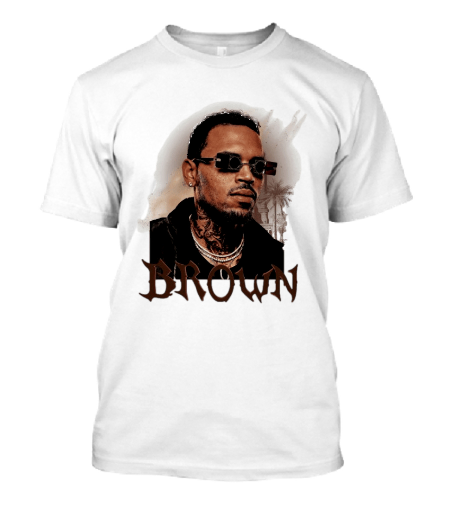 Chris Brown Highline Urban Style Sunglasses And Tattoos T-Shirt
