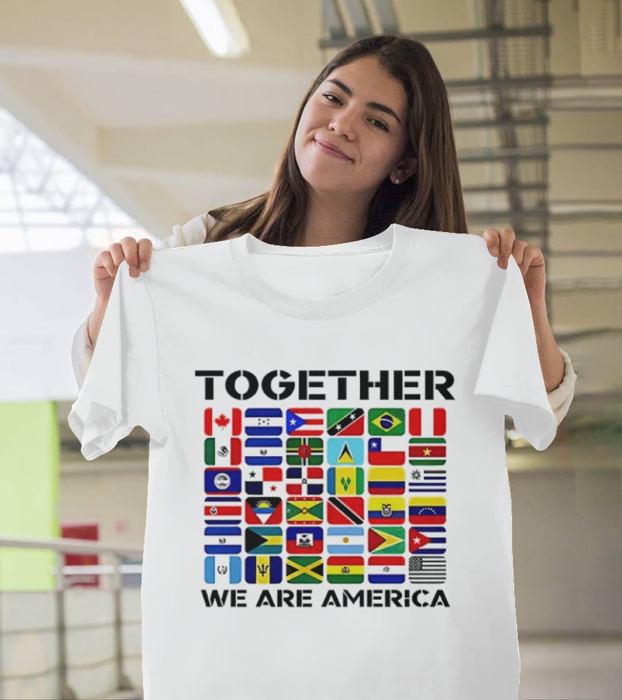 Together We Are America Flags Unity And Diversity T-Shirt