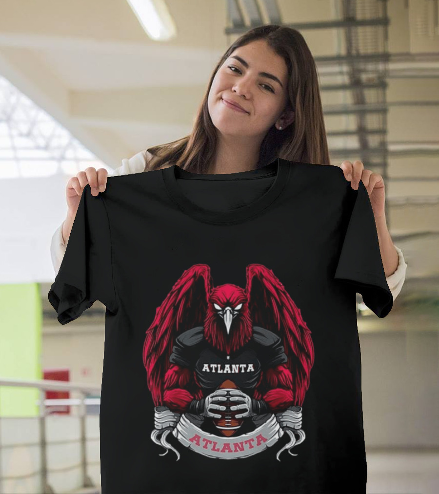 Atlanta Falcons Football Team Fierce Red Falcon Gripping Ball T-Shirt