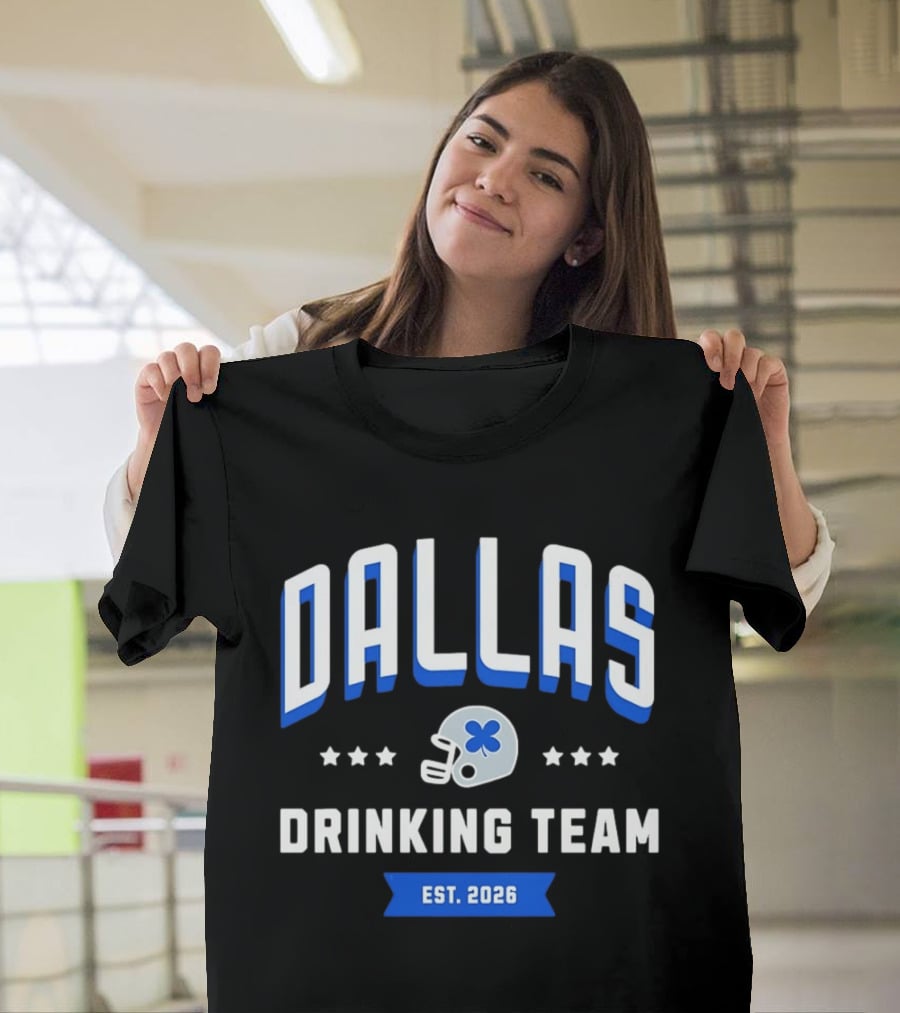 Dallas Cowboys Drinking Team St Patrick's Day Est 2026 Football Helmet Shamrock T-Shirt