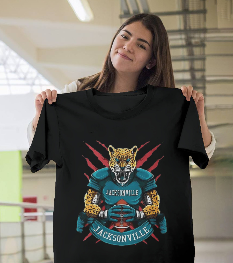 Jacksonville Jaguars Fierce Jaguar Football Defensive Beast T-Shirt
